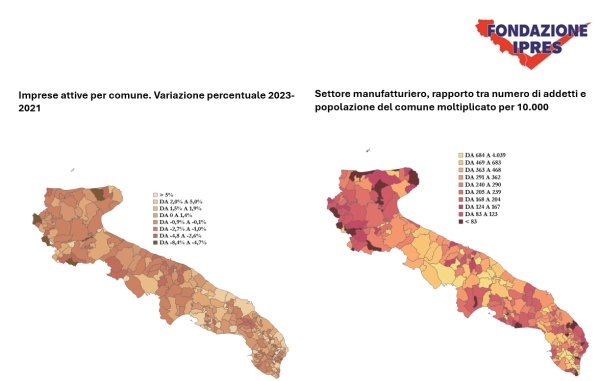 Puglia: aumenta la dimensione media delle imprese per numero di addetti